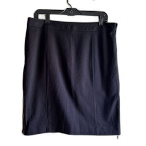 Tory Burch Black Pull On Pencil Skirt Zipper Sides - 12